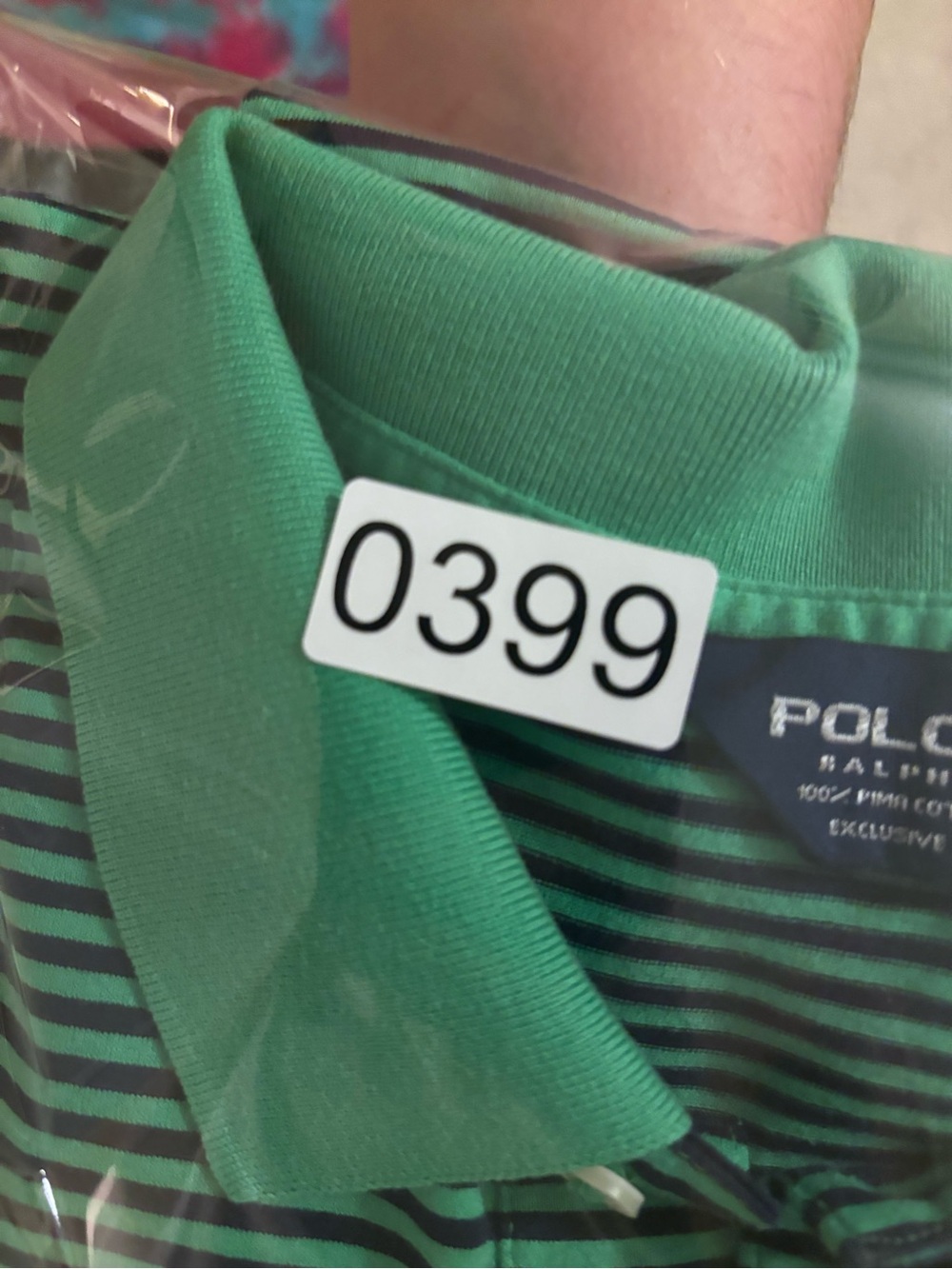 Polo Golf Ralph Lauren Men's XXL Green Navy Striped Polo Shirt Golf Preppy - Picture 15 of 15